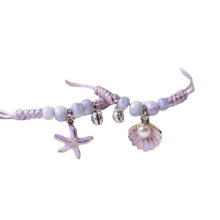 Bohemia Ceramics Bead Jewelry Beautiful Starfish Pearl Shell Handmade Rope Bracelet Bangels Friendship Jewelry
